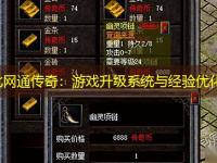 纯东北网通传奇：游戏升级系统与经验优化技巧